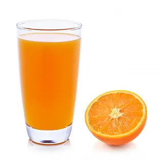 jugo de naranja chambarete de cerdo al achiote maxicarne