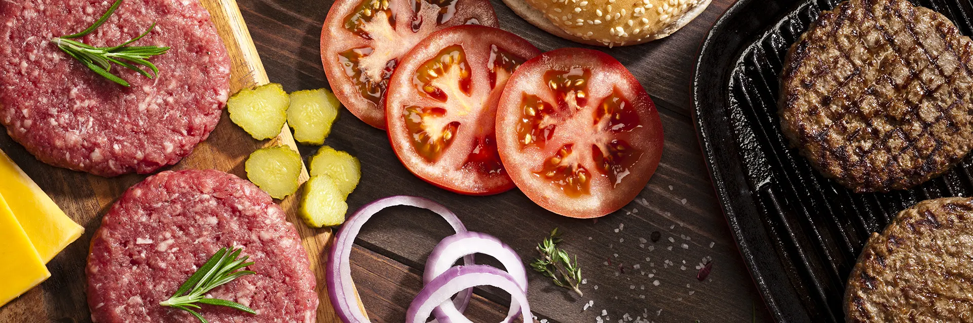 Hamburguesas Mediterráneas de cerdo y res